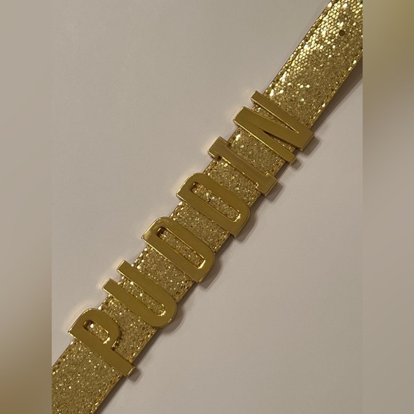 Sparkle Gold Tone Choker Collar Necklace - Wear Plain or as Harley Quinn PUDDIN - Picture 2 of 8